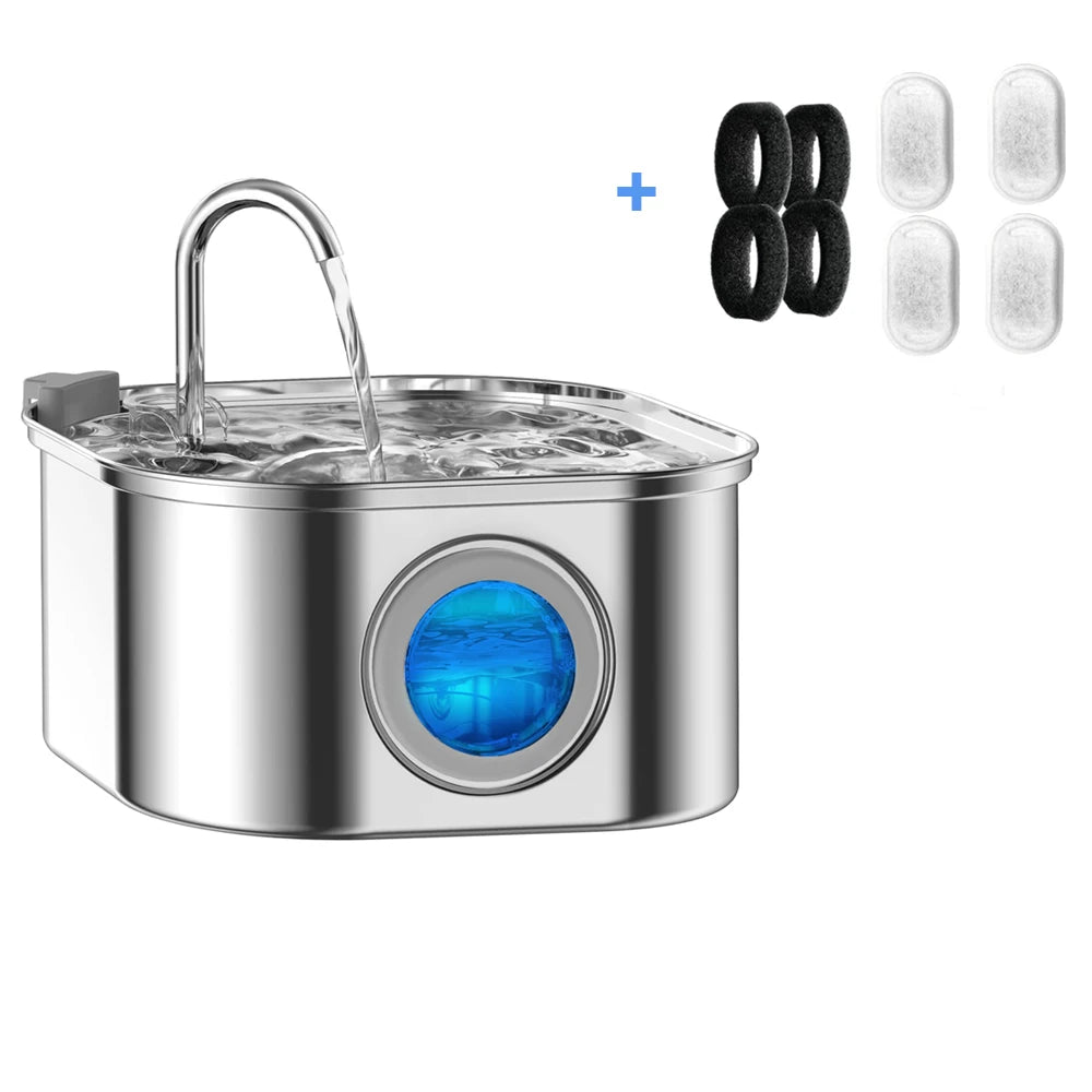 Fuente de acero inoxidable 3,2L para gatos · Cativa