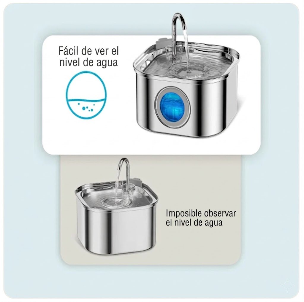 Fuente de acero inoxidable 3,2L para gatos · Cativa